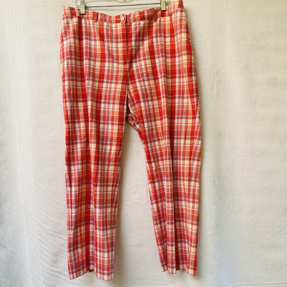 Brooks Brothers Pants - Brooks Brothers Plaid Pants Womens 16 Cotton Western Party Festival Vacation